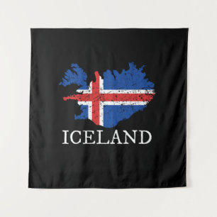Island-Flagge Wandteppich