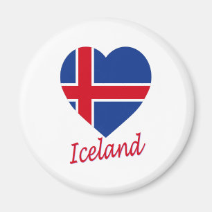 Island-Flaggen-Herz Magnet