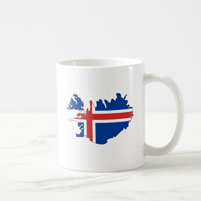 Island-Flaggen-Karte Größengleich Kaffeetasse (Rechts)