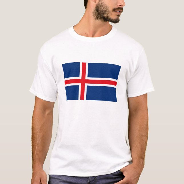 Island-Flaggen-T - Shirt (Vorderseite)