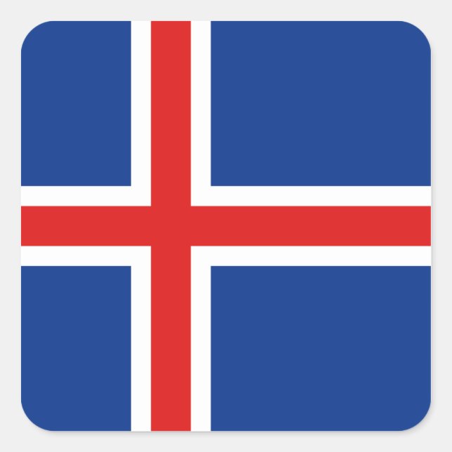 Island-Flaggenaufkleber Quadratischer Aufkleber (Vorderseite)