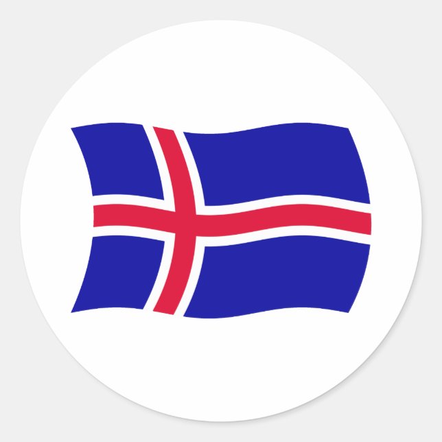 Island-Flaggenaufkleber Runder Aufkleber (Vorderseite)