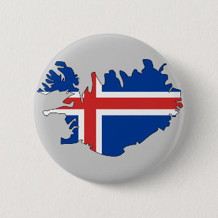 Island-Flaggenkarte Button
