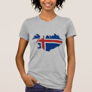 Island-Flaggenkarte T-Shirt