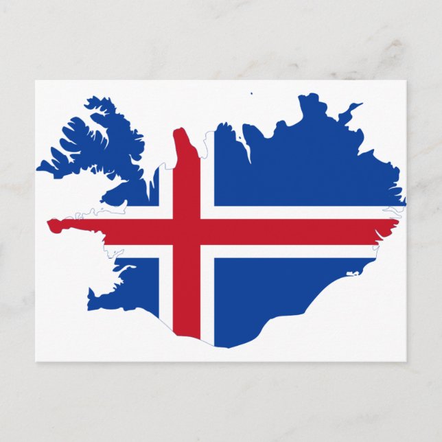 Island - Flaggenplan Ísland Postkarte (Vorderseite)