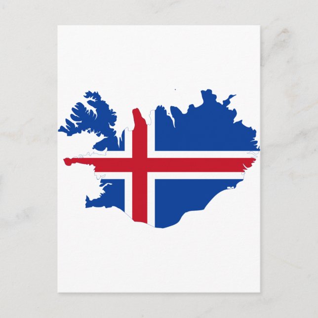 Island - Flaggenplan Ísland Postkarte (Vorderseite)