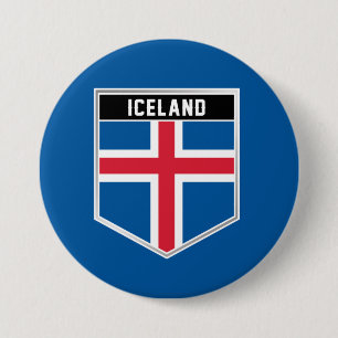 Island-Flaggenschild Button
