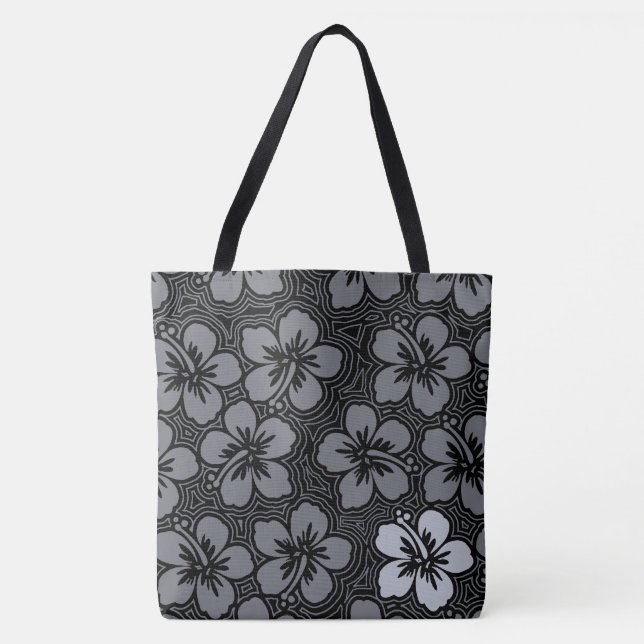 Island Floral Hawaiian Accent Hibiskus Beach Bag (Vorderseite)