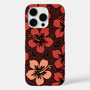 Island Floral Hawaiianischer roter Hibiskus Pinstr iPhone 16 Pro Hülle