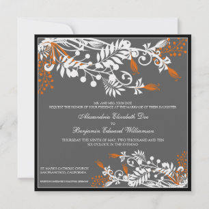Island Floral (Koralle) Elegante Hochzeitseinladun Einladung