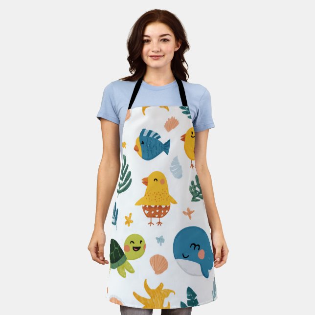 Island Flow All-Over Print Apron Gift Schürze (Getragen)