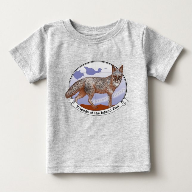 Island Fox Logo Grau Baby T Shirt (Vorderseite)