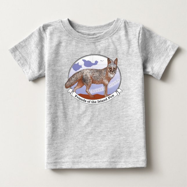 Island Fox Logo Grau Baby T - Shirt (Vorderseite)