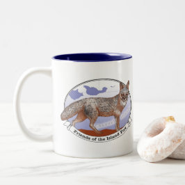 Island Fox Logo Tasse Blau Räume 11 oz
