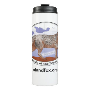 Island Fox Logo White Therbler Tumbler Thermosbecher