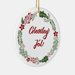 Island Frohe Weihnachtsfeier, Gleðileg jól Keramik Ornament