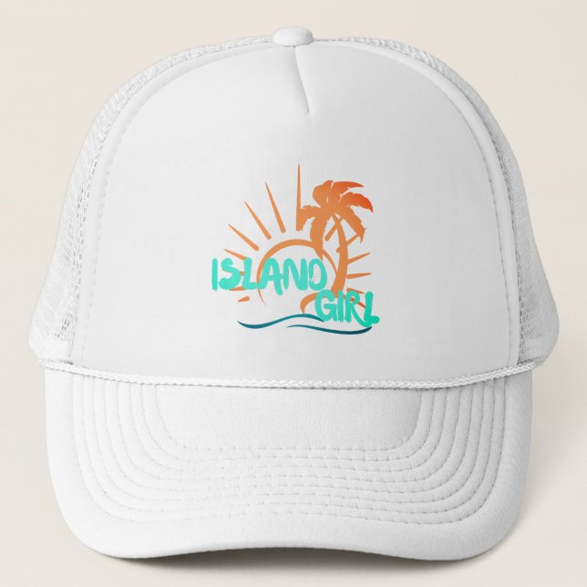 "Island Girl" Trucker Hat Truckerkappe (Vorderseite)