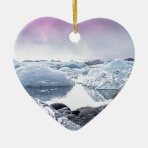 Island-Gletscher-Lagune Keramik Ornament