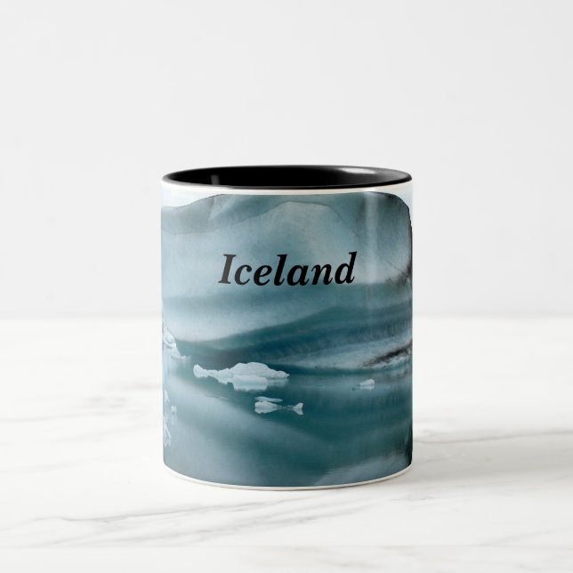 Island-Gletscher Zweifarbige Tasse (Mittel)