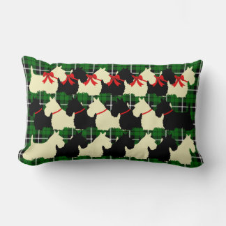 Island Green Kariert print Scottish Terrier dog Lendenkissen