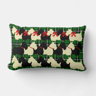 Island Green Kariert print Scottish Terrier dog Lendenkissen