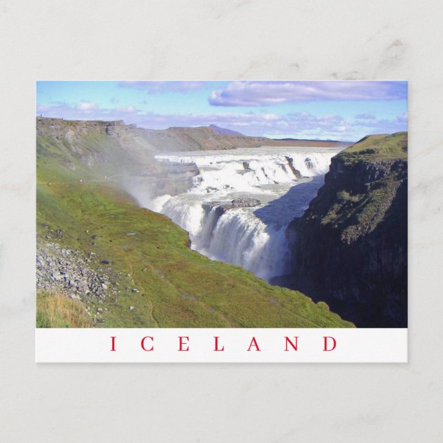 Island Gullfoss Wasserfall-Ansicht Postkarte (Vorderseite)