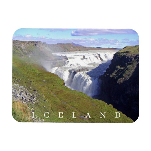 Island Gullfoss Wasserfall View Kühlschrankmagnet Magnet (Horizontal)
