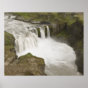 Island. Hafragilsfoss-Wasserfall in Poster