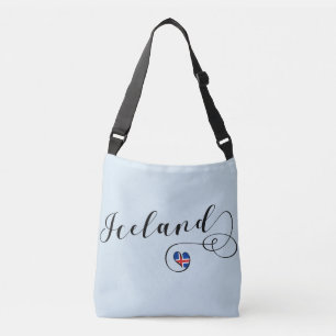 Island Heart Customizable Bag, Island Tragetaschen Mit Langen Trägern