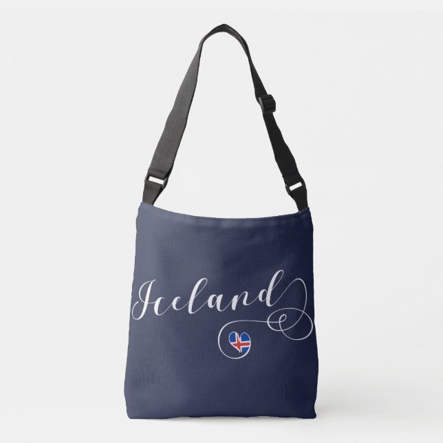 Island Heart Customizable Bag, Island Tragetaschen Mit Langen Trägern (Vorderseite)