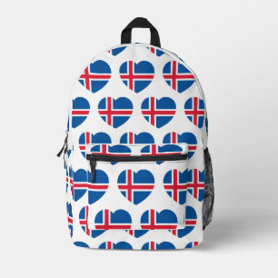 Island-Herz-Flagge Bedruckter Rucksack