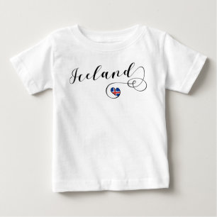Island Herz, isländische Flagge Baby T-shirt