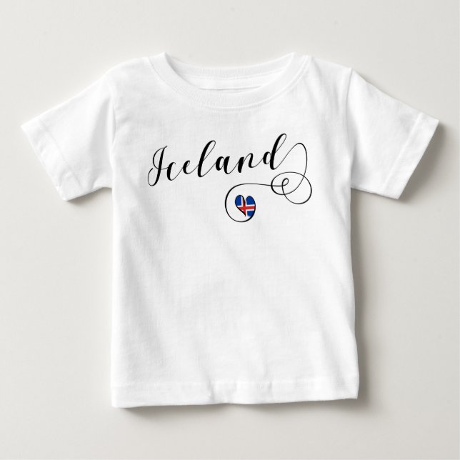 Island Herz, isländische Flagge Baby T-shirt (Vorderseite)