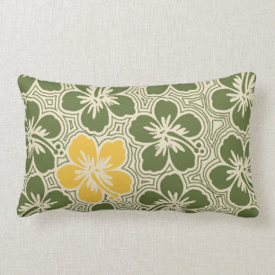 Island Hibiscus Hawaiian Reversible Lendenkissen