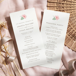 Island Hibiskus Doppelseitiges Hochzeitsprogramm Programm