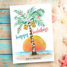 Island Holiday Tropical Beach Palm Weihnachtskarte