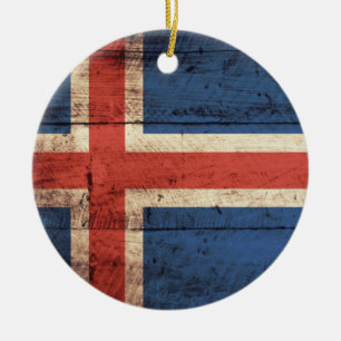 Island-Holzflagge Keramikornament