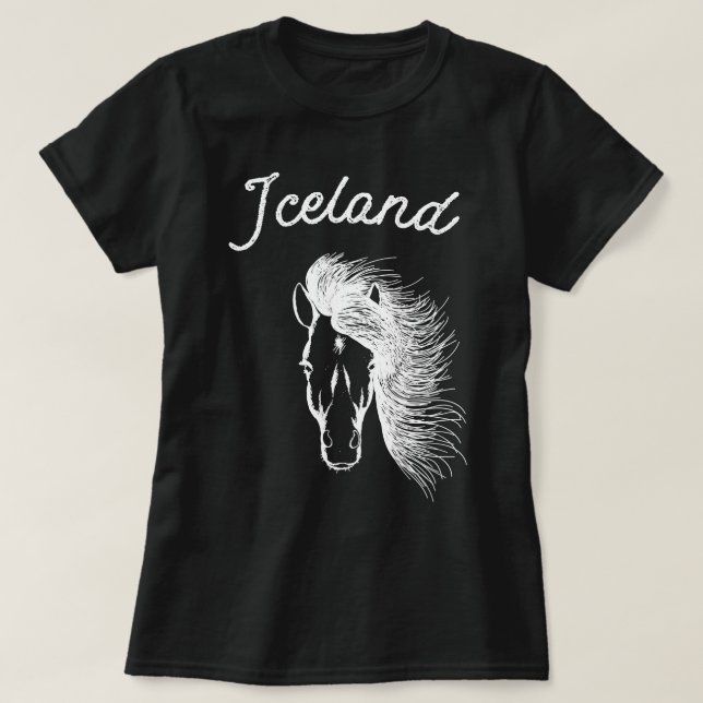 Island Hoodie mit isländischem Pferd T-Shirt (Design vorne)