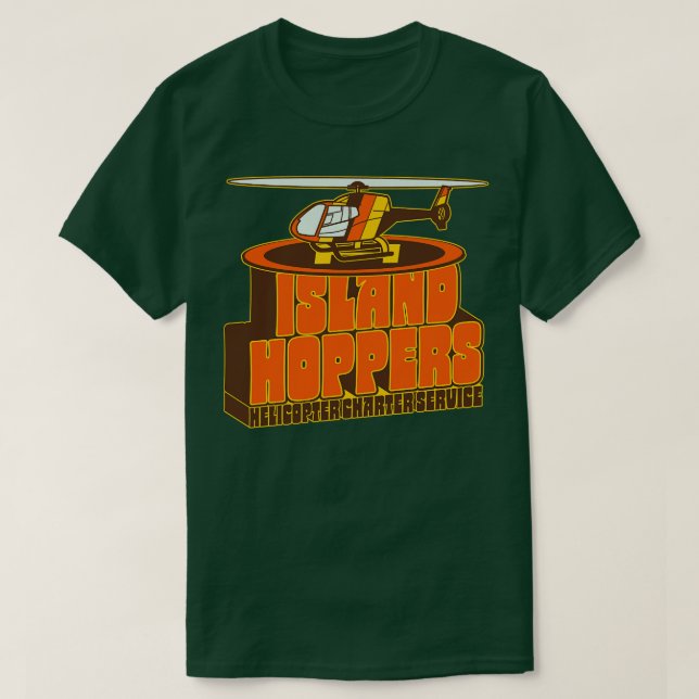 Island Hoppers Hubschrauber Charter Service T-Shirt (Design vorne)
