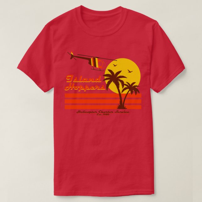 Island Hoppers Hubschrauber Charter Services T-Shirt (Design vorne)