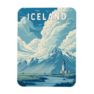 Island Illustration Reise Kunst Vintage Magnet