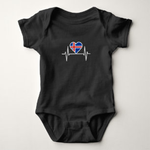 Island - Island Flagge Herzschlag Baby Strampler