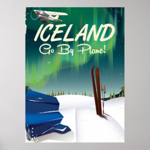 Island Island Vintage-Flugzeug-Reiseposter Poster