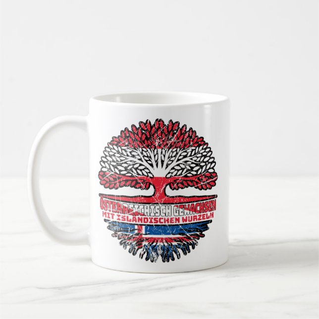 Island Isländisch Österreichisch Baum Kaffeetasse (Links)
