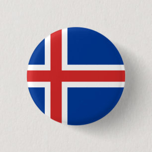 Island (isländische Flagge) Button