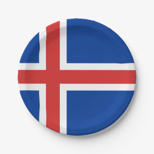 Island (isländische Flagge) Pappteller