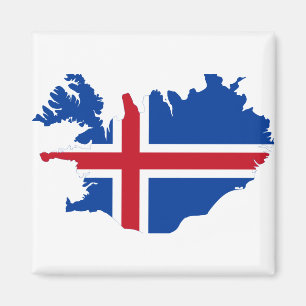 Island IST Ísland Flaggenkarte Magnet