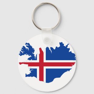 Island IST Ísland Flaggenkarte Schlüsselanhänger