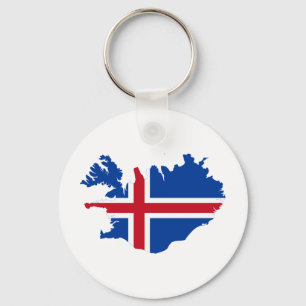 Island IST Ísland Flaggenkarte Schlüsselanhänger