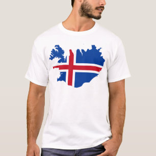 Island IST Ísland Flaggenkarte T-Shirt